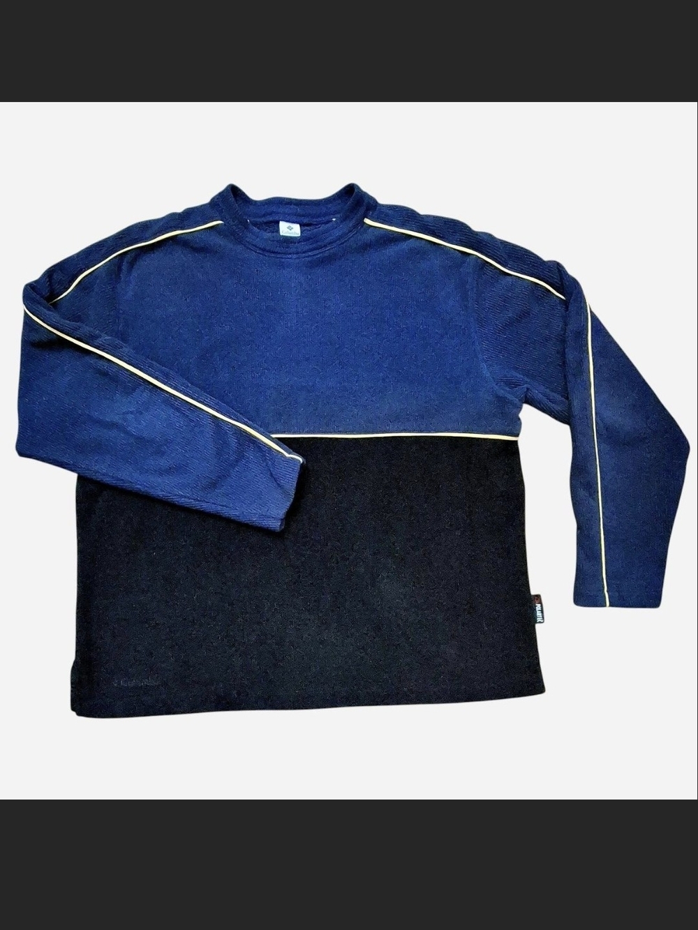 Vintage Columbia Polartec 90s Y2k Made in USA XL Colorblock Navy Black Yellow